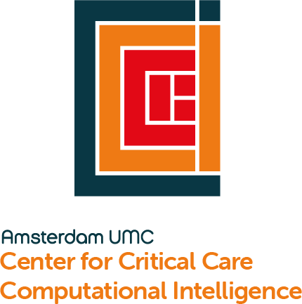 The first emblem of the center: nested squares in dark blue, orange and red.